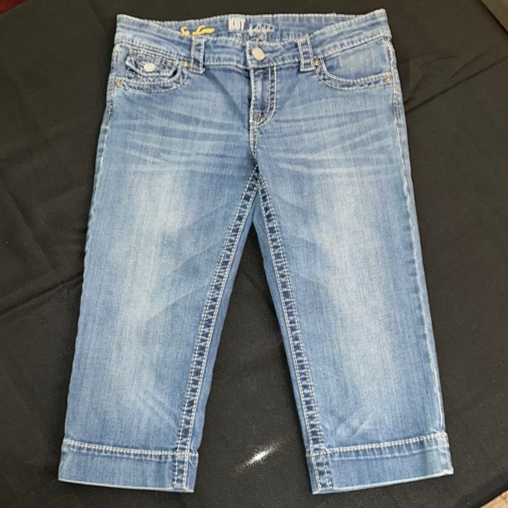 Kut from the Kloth Blue So Low Cropped Jeans Size 8